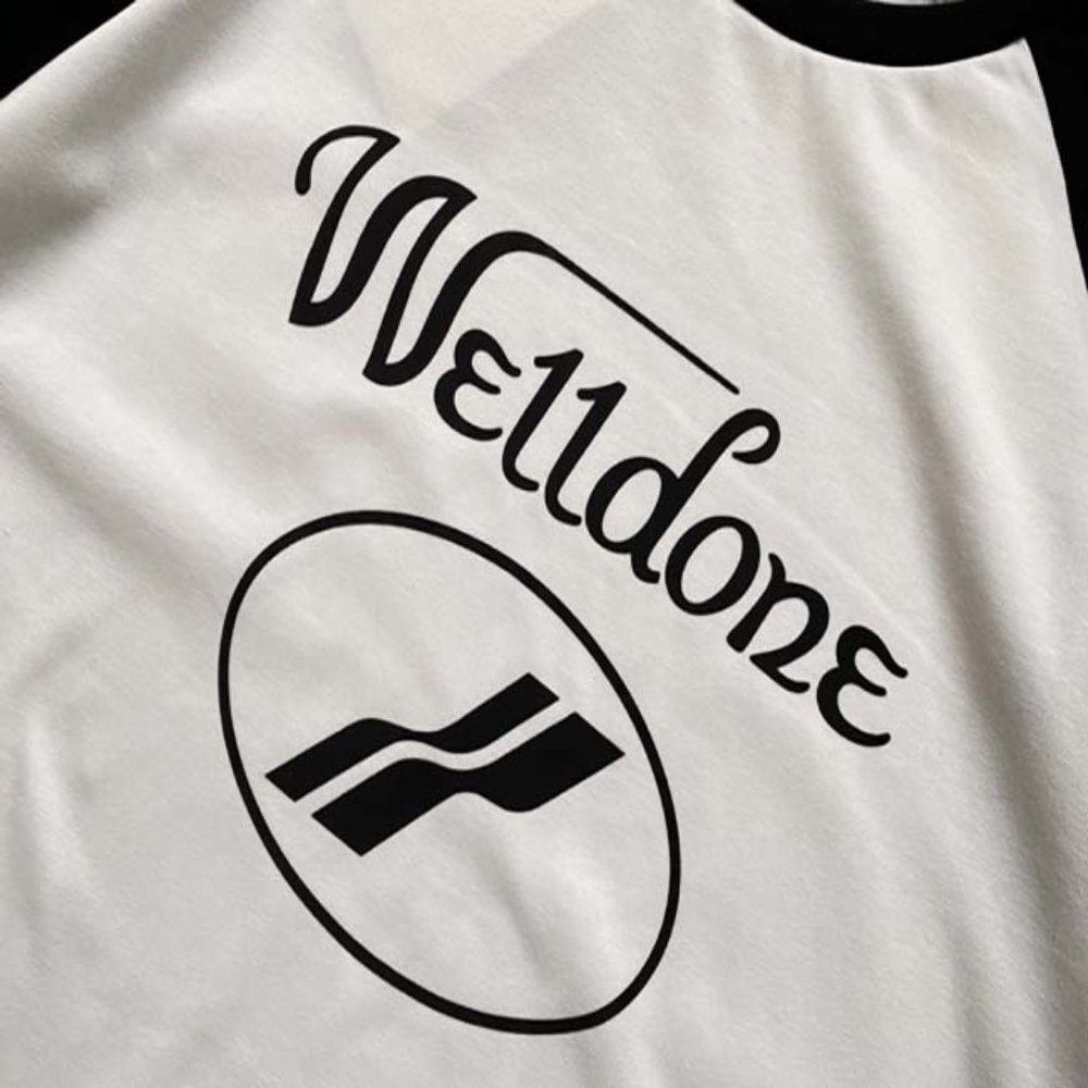 WELLDONE Logo Black & White Panel T-Shirt - White Short Sleeve - Picture 11 of 14